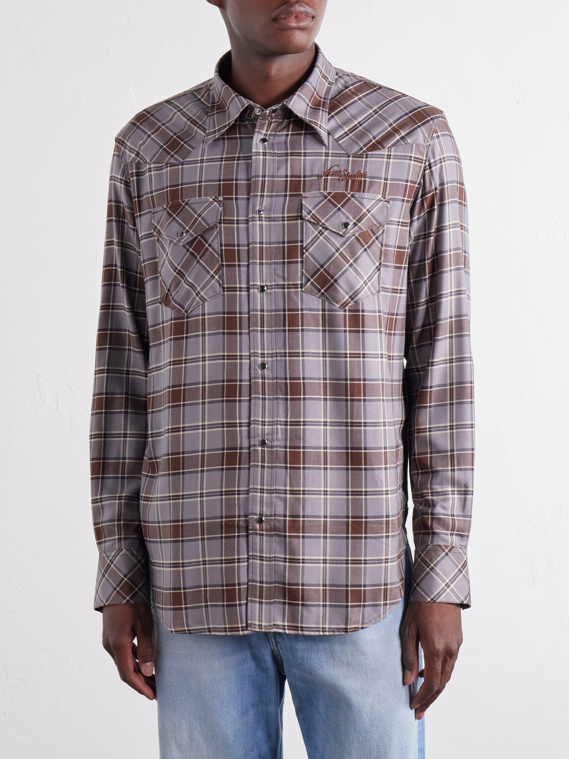Acne Studios - Logo-Embroidered Checked Flannel Shirt - Multi