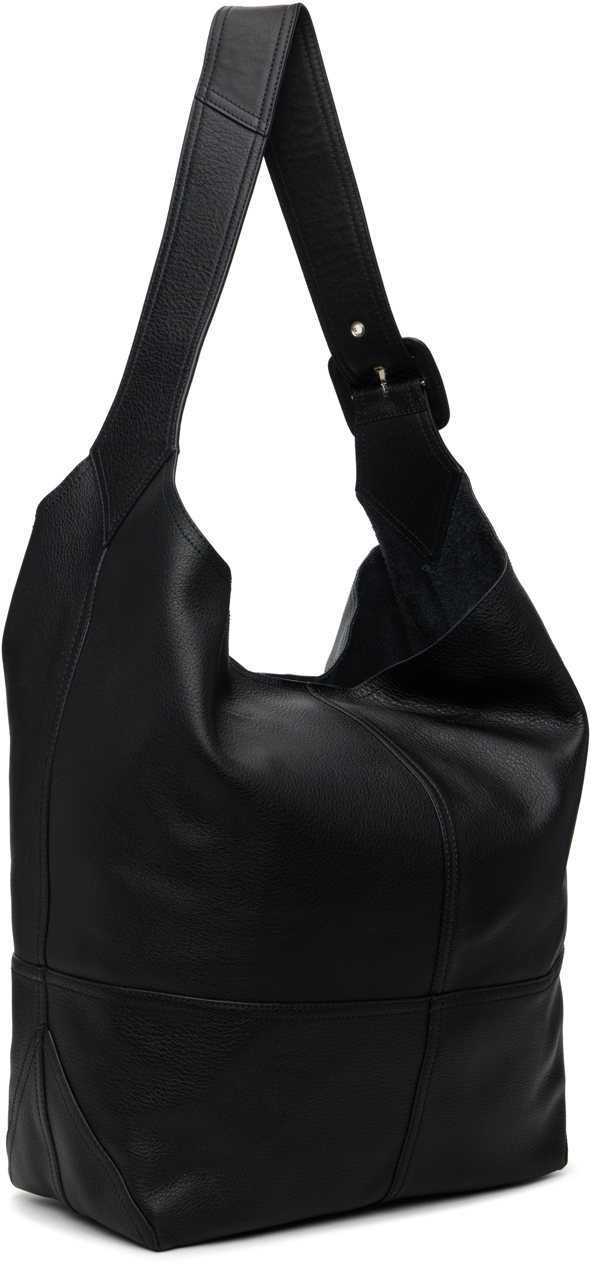 AMI Paris Black Taurillon Leather Etienne Crossbody Bag