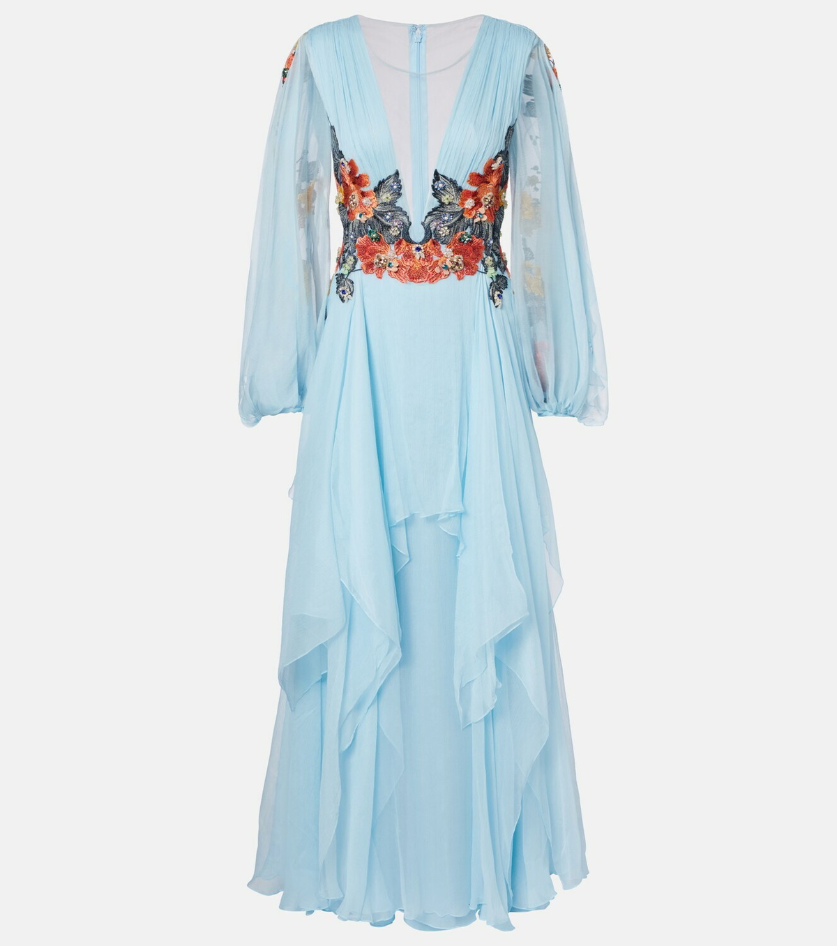 Costarellos Floral silk gown