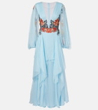 Costarellos Floral silk gown