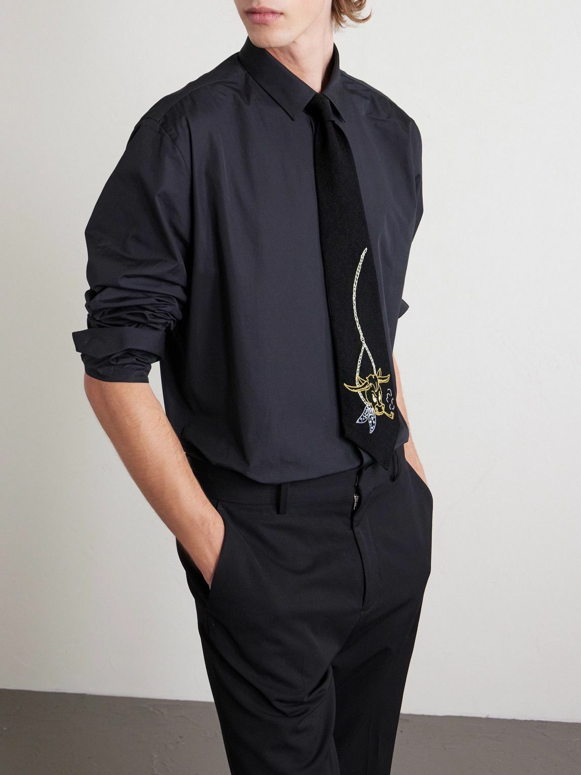 Enfants Riches Déprimés - Bull 12cm Embroidered Virgin Wool-Twill Tie