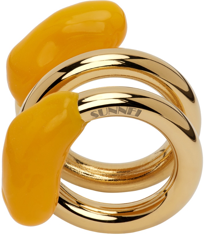 Photo: SUNNEI Gold & Orange Double Fusillo Ring