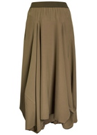 High Aubrey Draped Stretch-jersey Midi Skirt Dark Green