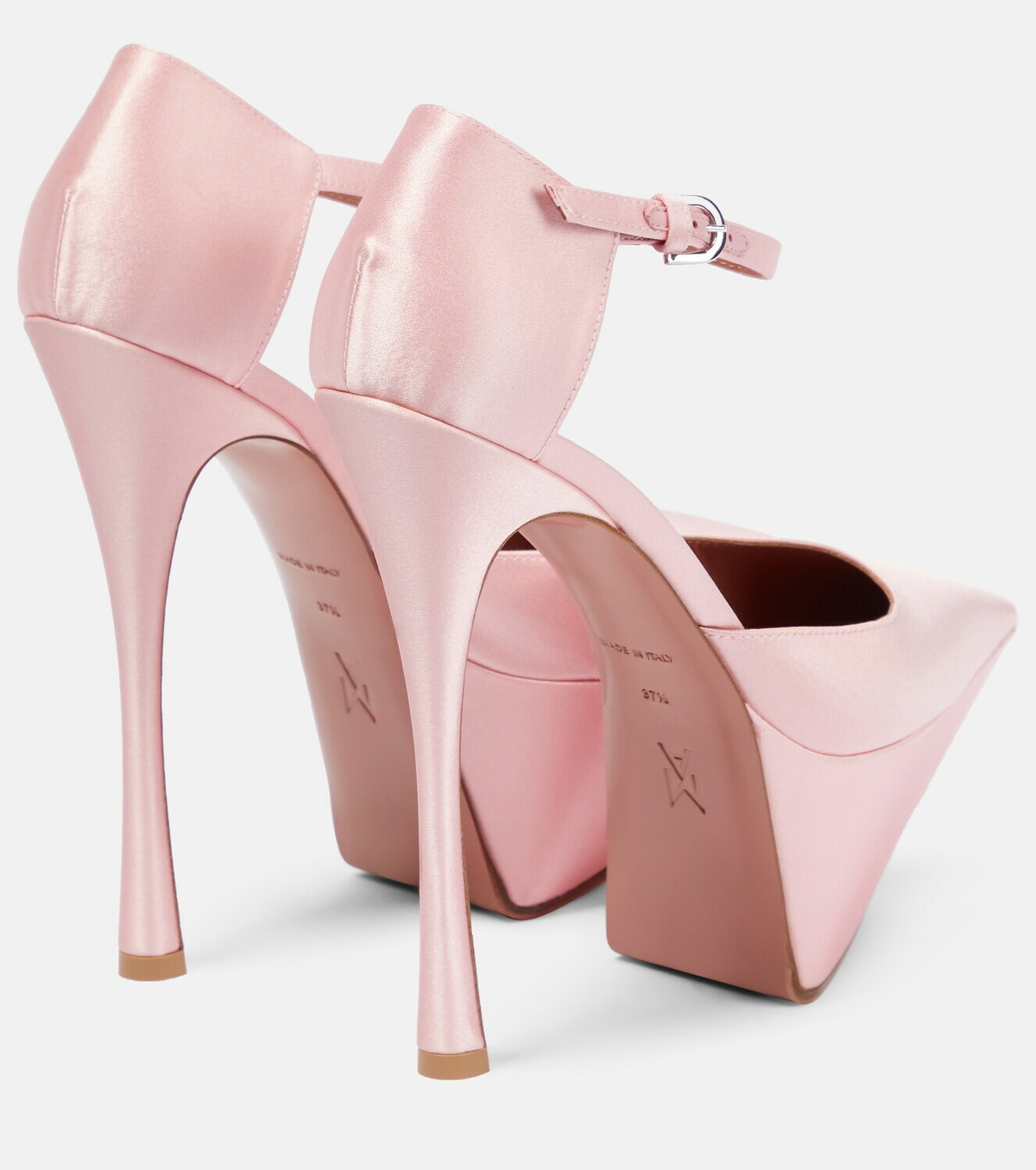 Amina Muaddi - Angelica satin platform pumps