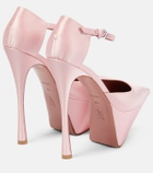 Amina Muaddi - Angelica satin platform pumps