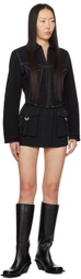 Dion Lee Black Corset Denim Jacket