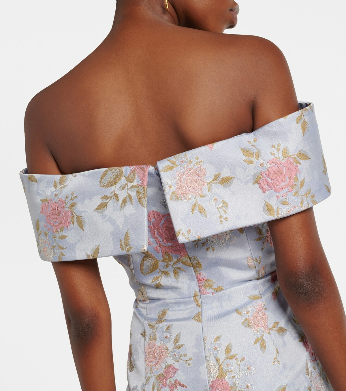 Markarian Gloria floral lamé brocade corset dress