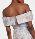 Markarian Gloria floral lamé brocade corset dress