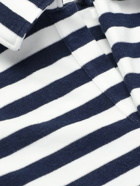 DOPPIAA - Striped Terry Polo Shirt - Blue