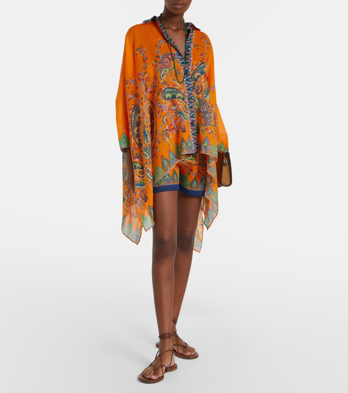 Etro Paisley high-rise shorts