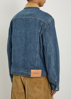 JW Anderson Corduroy Collar Denim Jacket Mid Blu