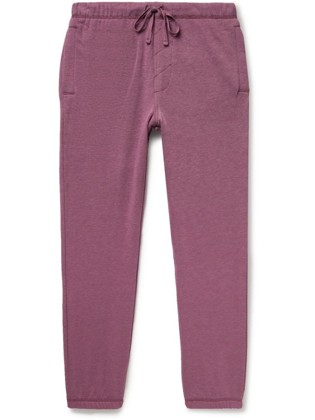 Photo: Entireworld - Tapered Cotton-Blend Jersey Sweatpants - Pink
