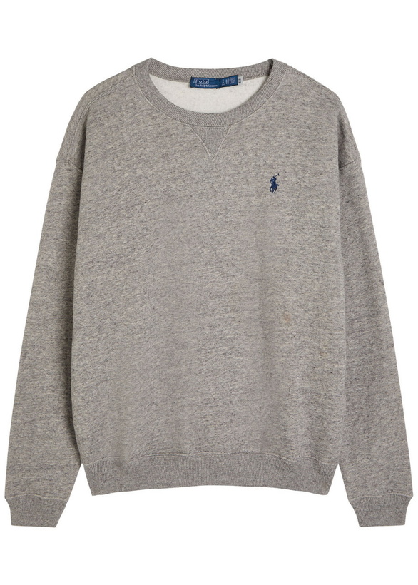 Photo: Polo Ralph Lauren Logo-embroidered Cotton-blend Sweatshirt Grey