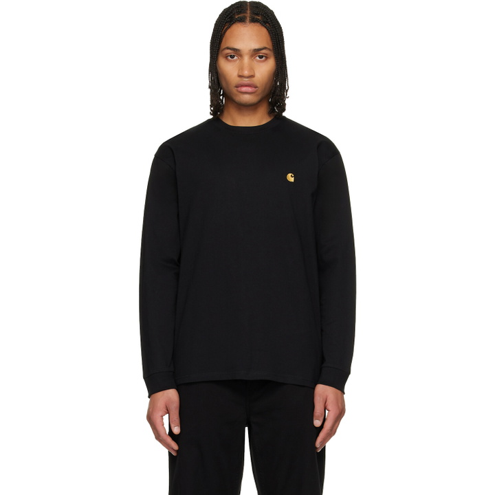 Photo: Carhartt Work In Progress Black Long Sleeve Chase T-shirt