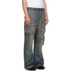 AMIRI Blue Drawstring Baggy Denim Cargo Pants
