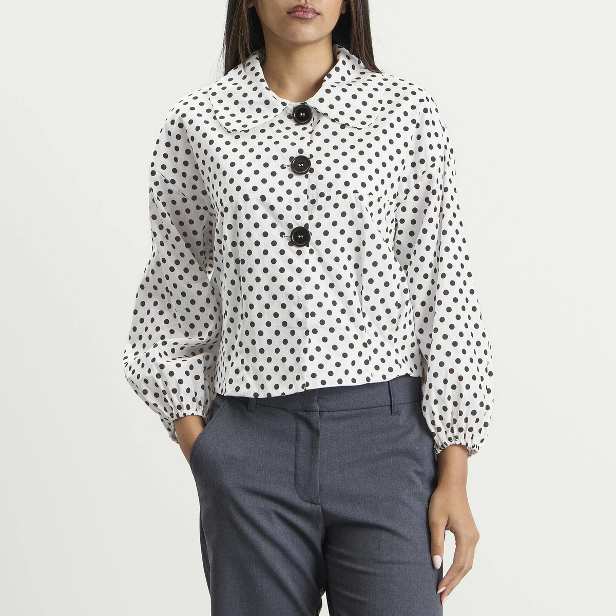 Many Many Clothes Women's The Lola Jacket in White Polka