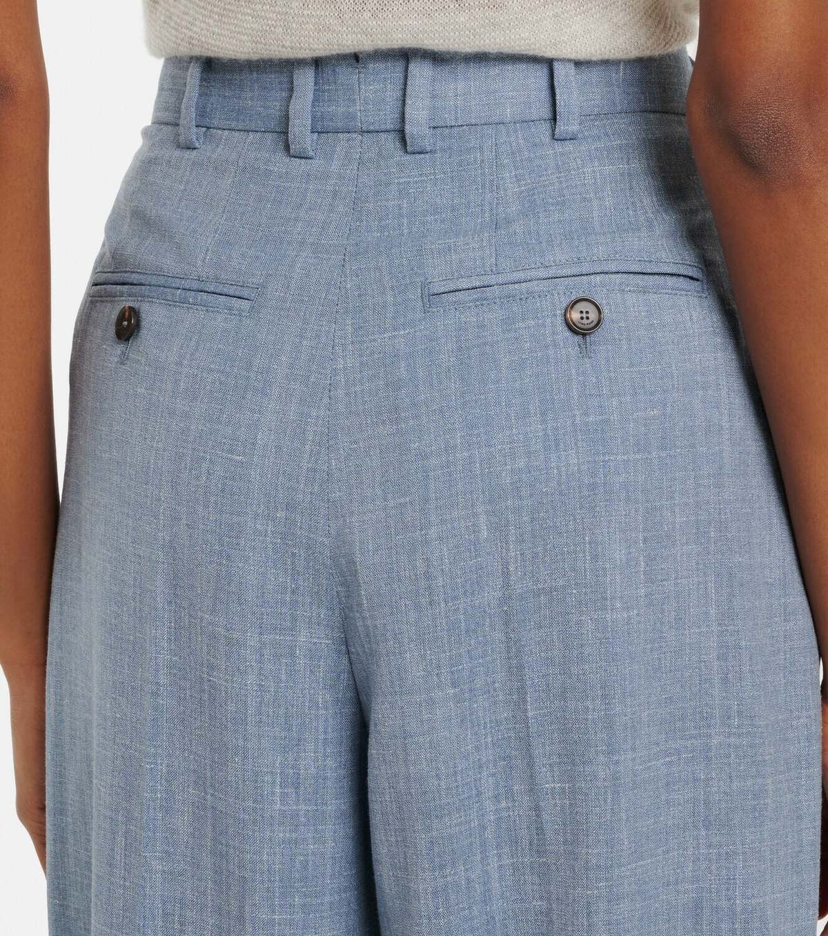 Loro Piana Hector wool, silk, and linen wide-leg pants