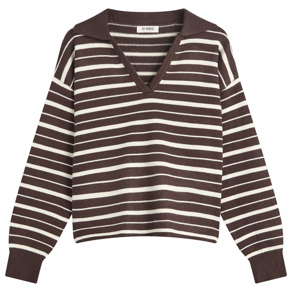 4th & Reckless Women's Hayden Polo Jumper in Stripe