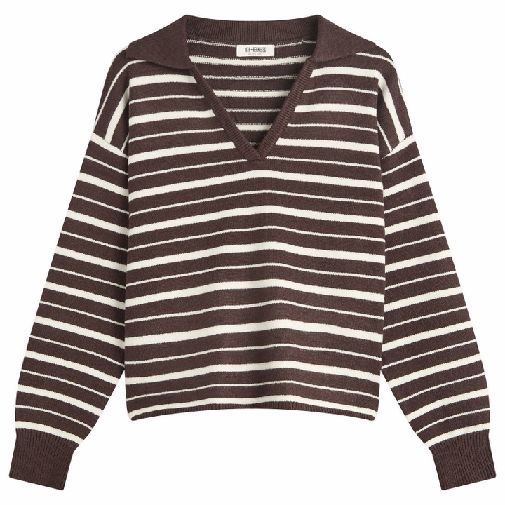Photo: 4th & Reckless Women's Hayden Polo Jumper in Stripe