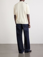 Beams Plus - Striped Knitted Half-Zip Polo Shirt - Neutrals
