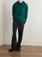 LOEWE - Logo-Embroidered Wool-Terry Hoodie - Green