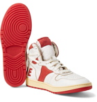 Rhude - Rhecess-Hi Logo-Appliquéd Distressed Leather High-Top Sneakers - White