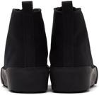 Jil Sander Black Canvas High-Top Sneakers