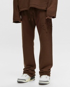 Honor The Gift Script Embroidered Sweats Brown/Beige - Mens - Sweatpants