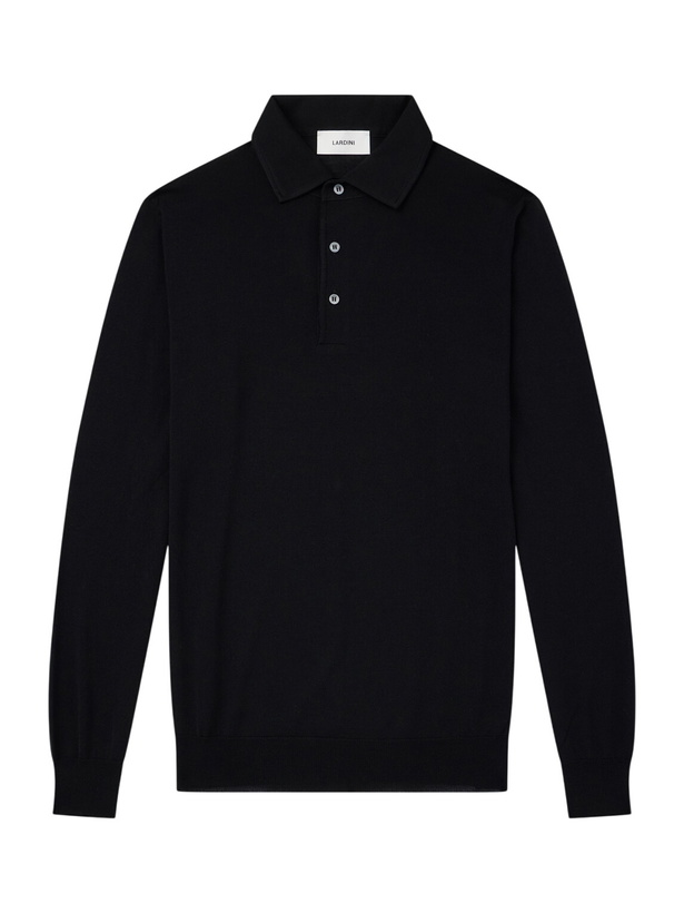 Photo: Lardini - Virgin Wool Polo Sweater - Black