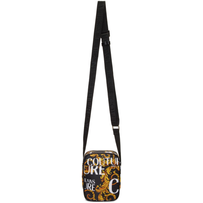 Versace Black/Yellow Canvas Logo Crossbody Bag – Lux Second Chance