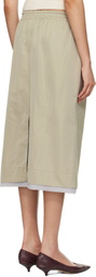 Carven Gray Pull-On Midi Skirt