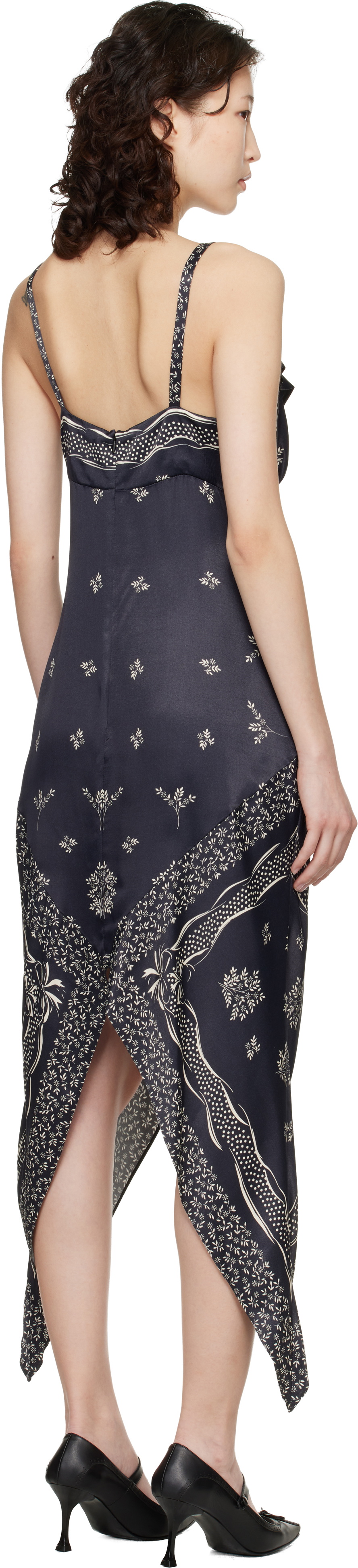 Anna Sui Black Handkerchief Midi Dress