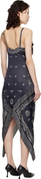Anna Sui Black Handkerchief Midi Dress