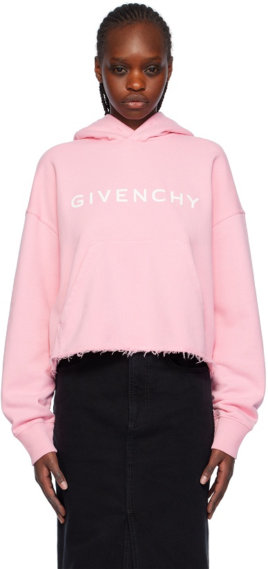 Photo: Givenchy Pink Cropped Hoodie