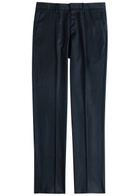 Lardini Wool and Cashmere-blend Trousers Navy