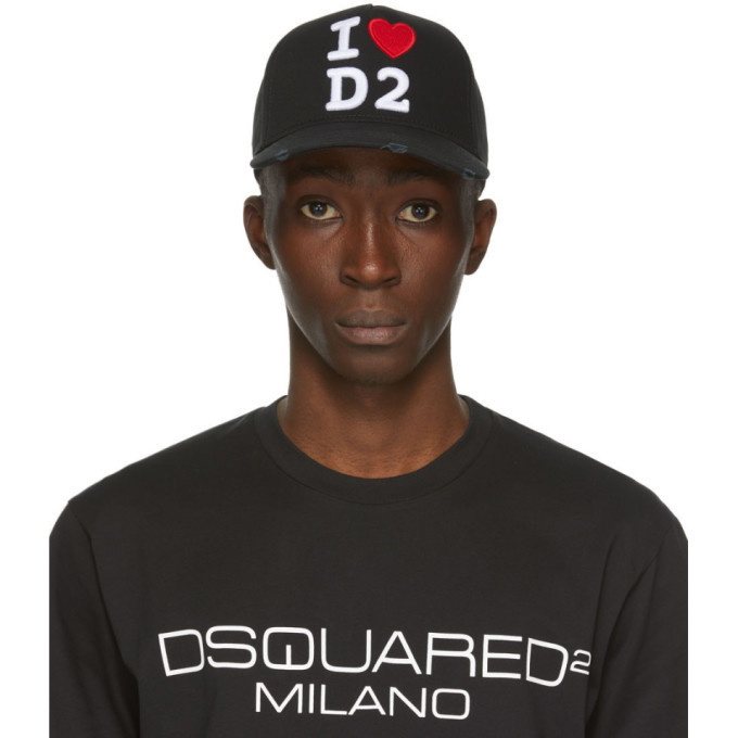 Photo: Dsquared2 Black I Heart D2 Baseball Cap