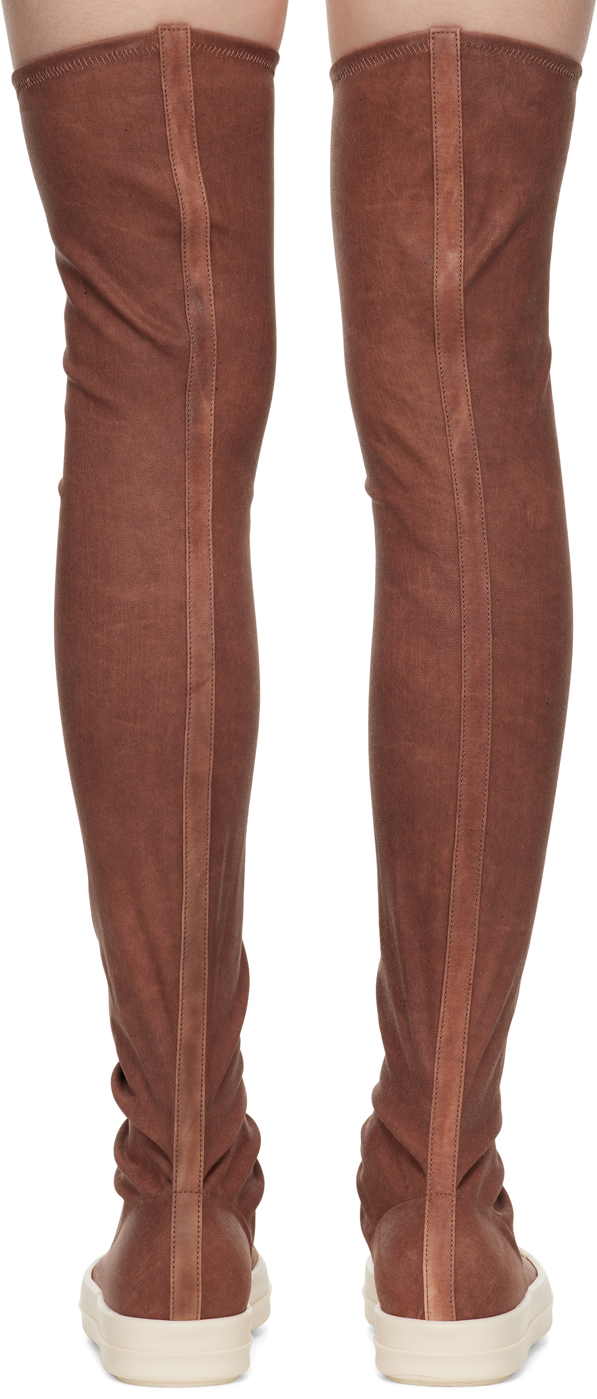 Rick Owens DRKSHDW Red Porterville High Sock Sneaks Tall Boots