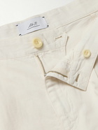 Mr P. - Straight-Leg Pleated Cotton and Linen-Blend Twill Shorts - White