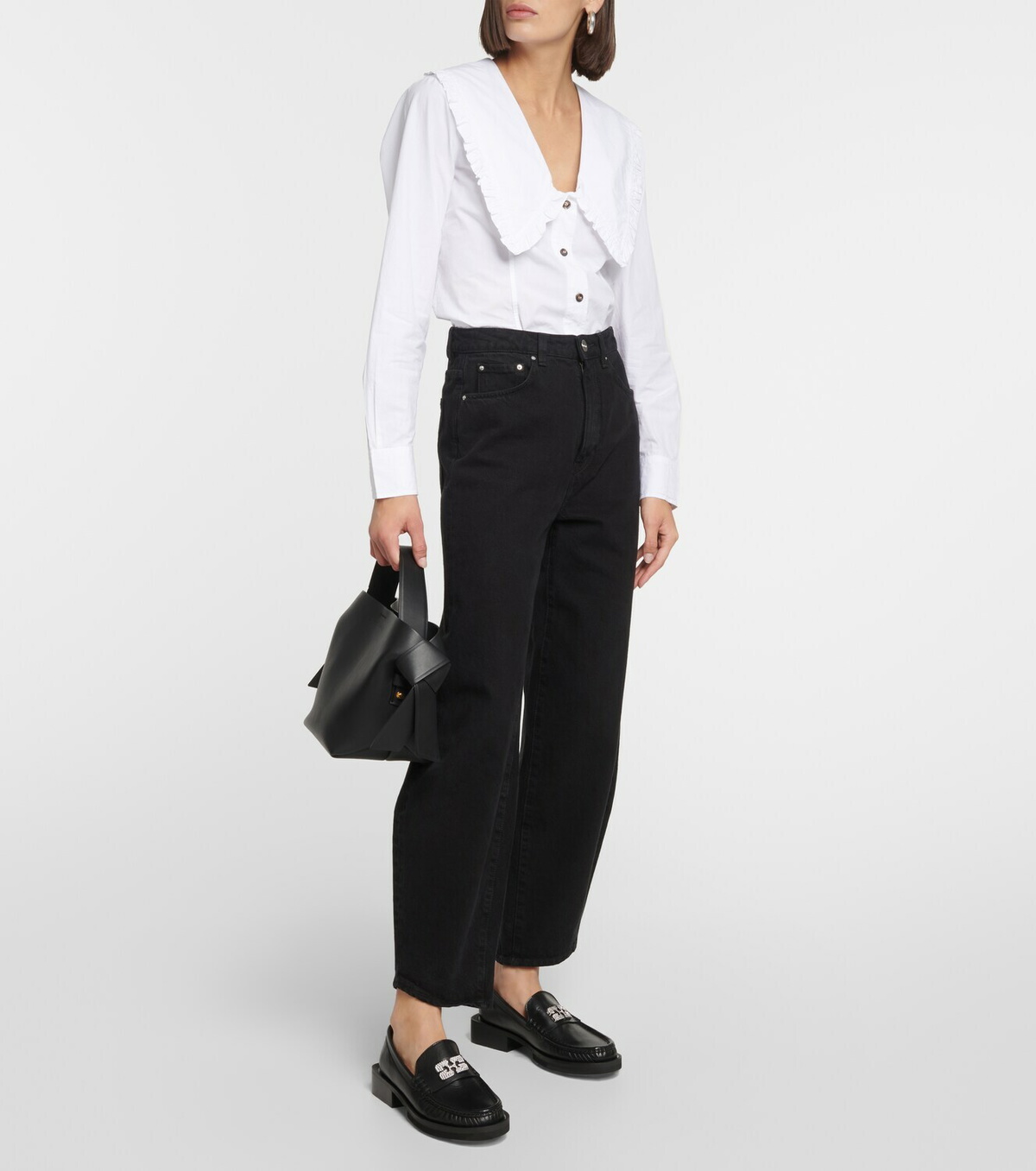 Ganni Embellished leather loafers