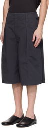 LEMAIRE Gray Maxi Pleated Bermuda Shorts