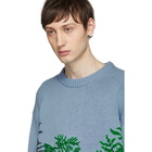 Kenzo Blue Hand-Embroidered Memento Sweater