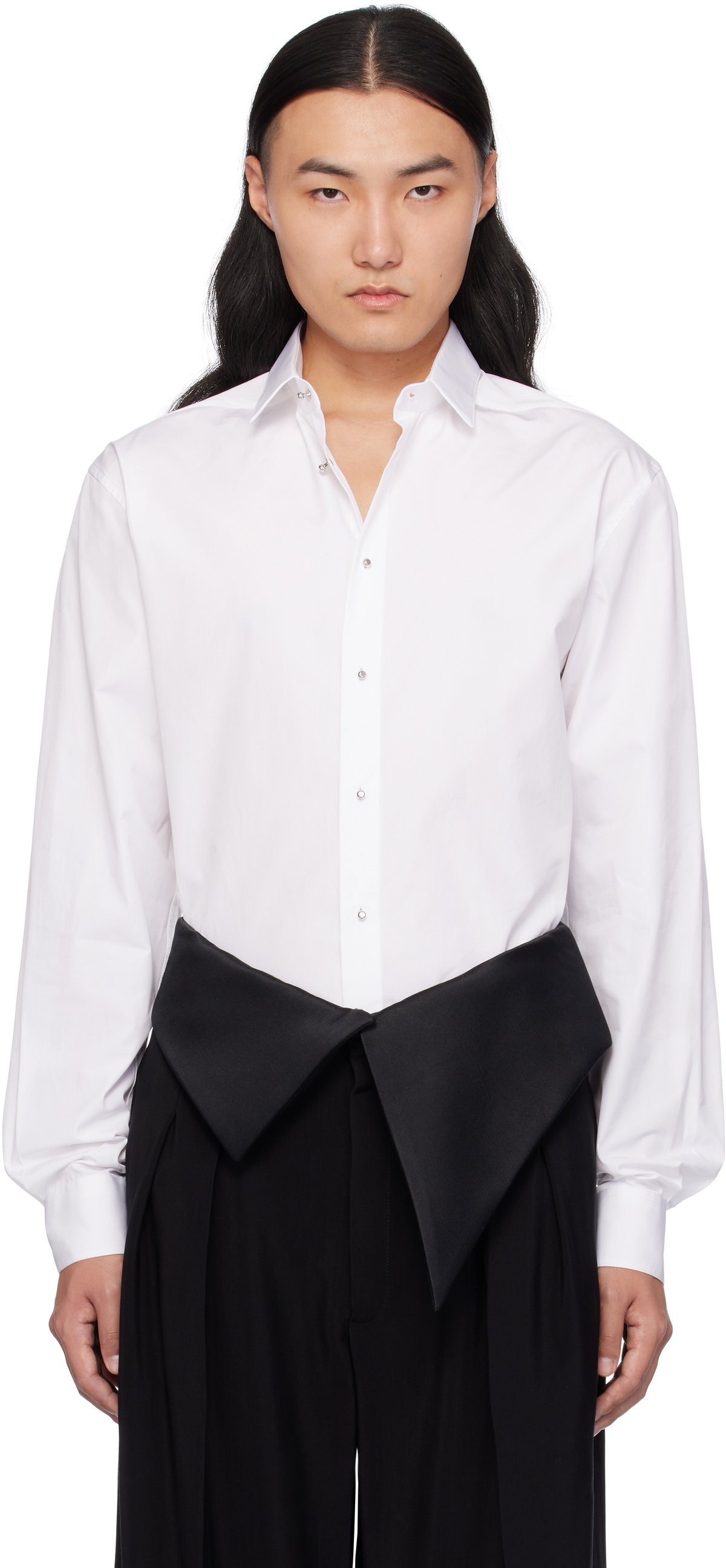 Mugler Off-White Poplin Shirt