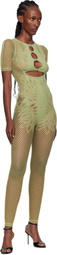 Poster Girl Green Dinero Leaves Cut Out Playsuit Jumpsuit