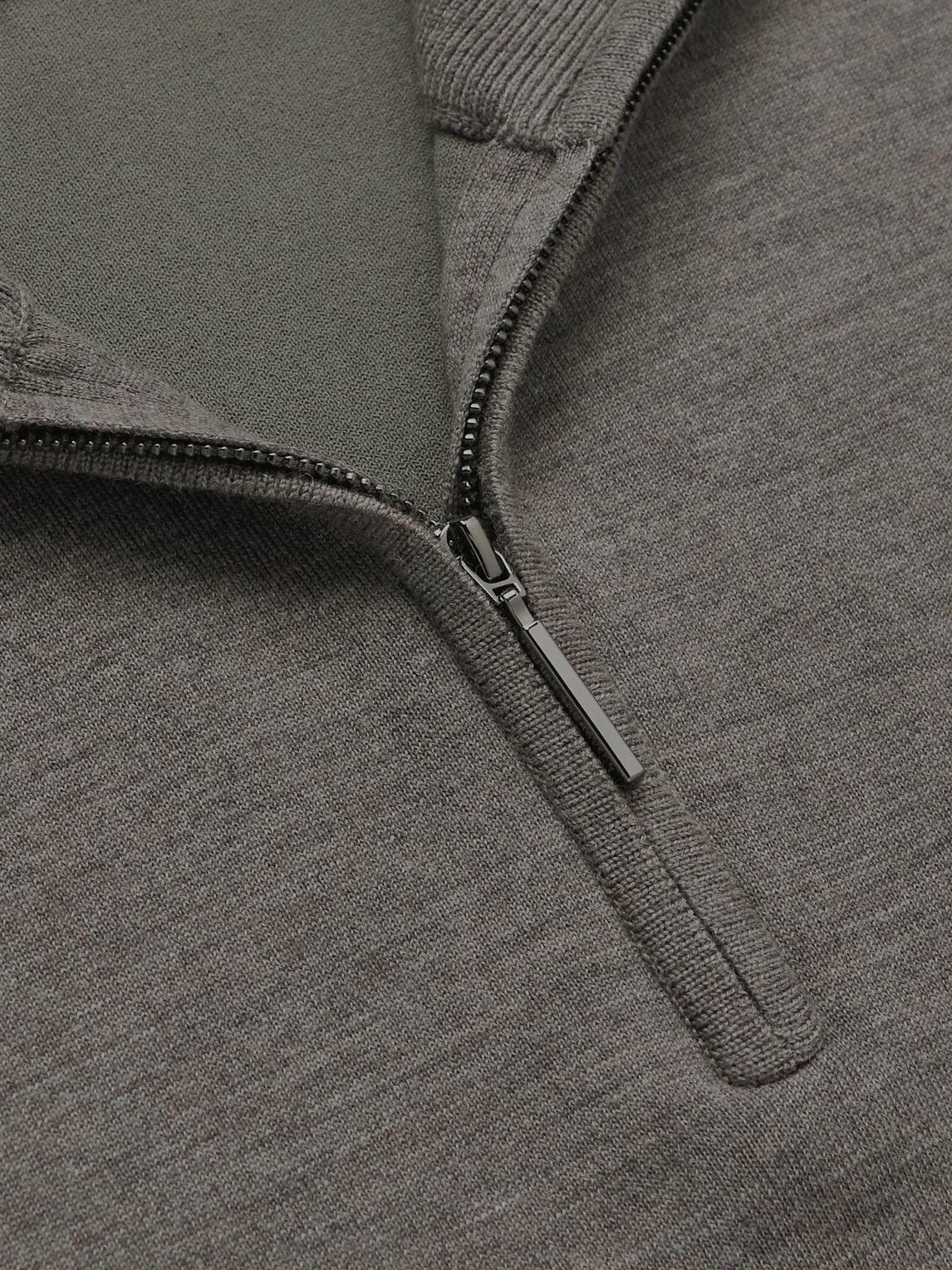 Studio Nicholson - Teith Mélange Merino Wool Half-Zip Sweater
