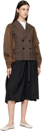 sacai Brown Suiting x Nylon Twill Blazer