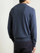 Mr P. - Slim-Fit Merino Wool Sweater - Blue