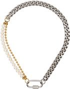 IN GOLD WE TRUST PARIS Silver Curb Chain Necklace