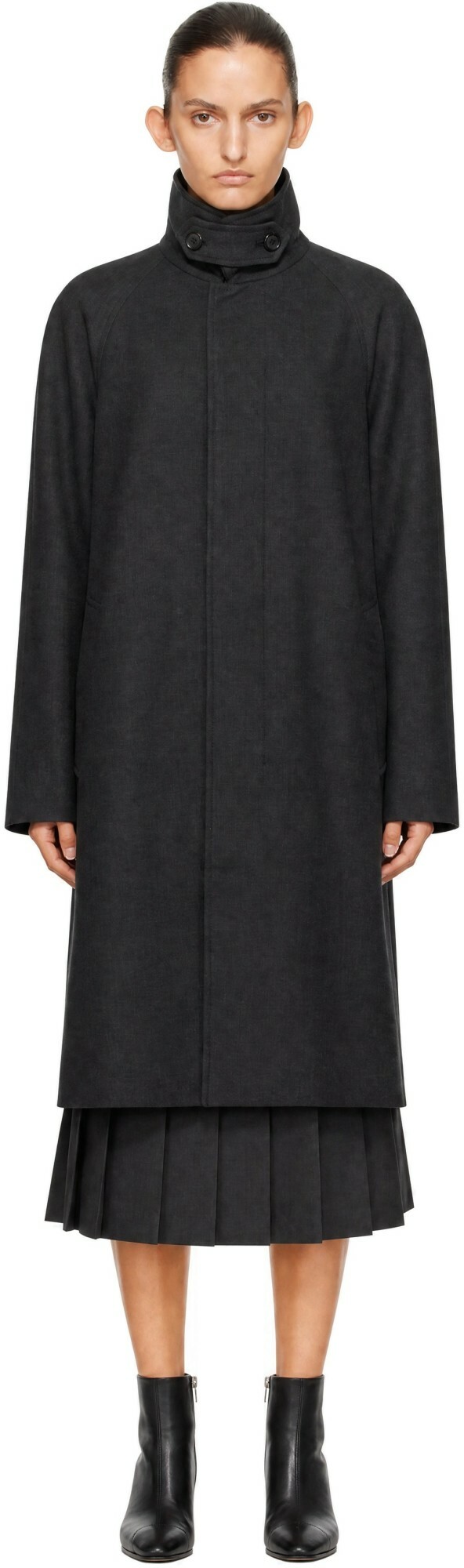 Dunst Gray H-Line Wool Mac Coat