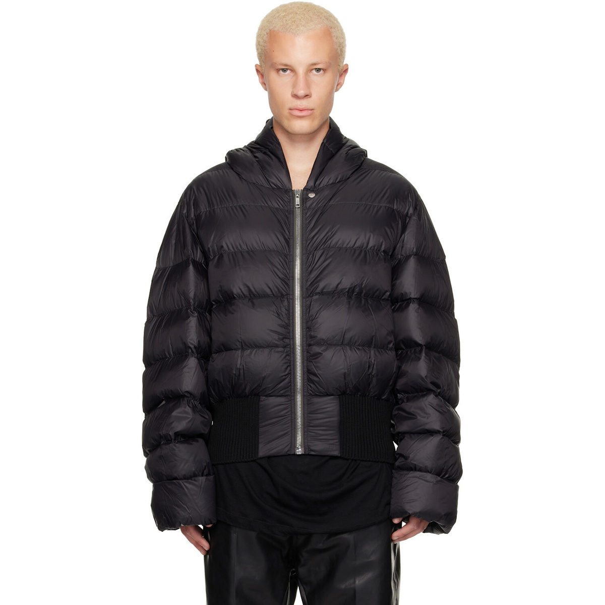 Rick Owens Black Tower Hooded Jacket