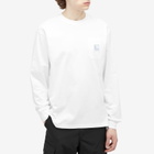 PACCBET Men's Pocket Tag Long Sleeve T-Shirt in White